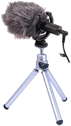Inov8 mini tripé universal para gravador digital de câmera e prata metálica do microfone