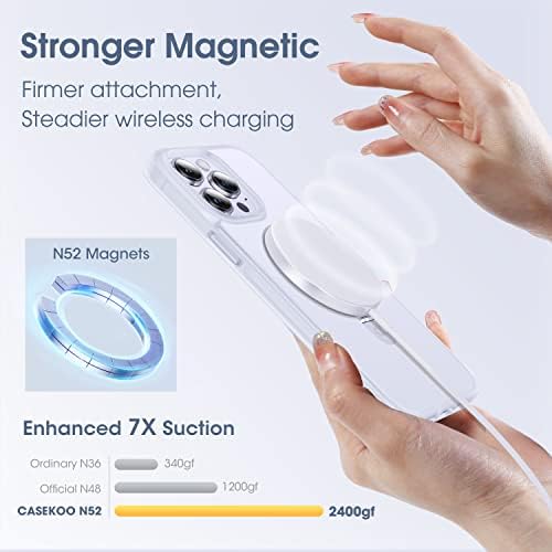 Casekoo para iPhone 14 Pro Case com suporte invisível magnético [Proteção de gota militar] [Compatível com magsafe] Casos