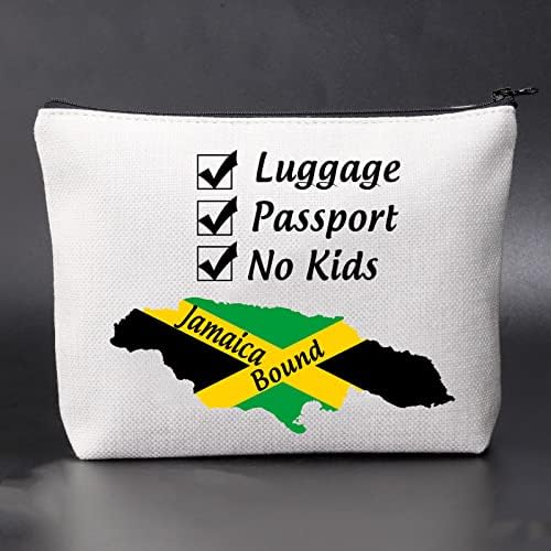 Jniap Jamaica Gift Jamaican Viagem Bag de maquiagem Jamaica Presente colorida para mulheres Jamaican Bolsa cosmética Bolsa de besteira zíper da bolsa Jamaica Jamaica para mulheres PASSAPOR