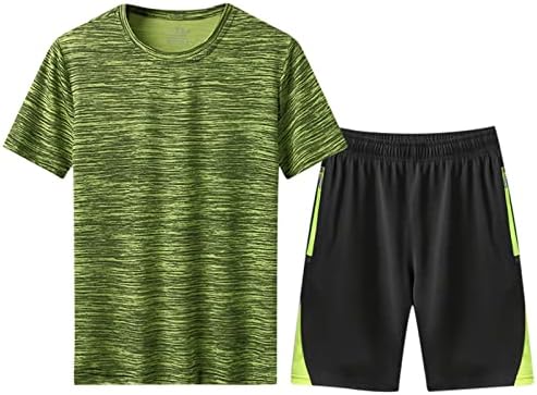 A roupa de duas peças masculina esportes de treinamento ao ar livre de secagem rápida Conjunto de verão Gradual masculino de homens
