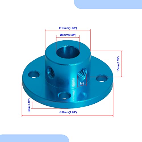 ACUPO DE ACUPLO DE FLANGE RÍCIDO DE AOPIN Eixo de acoplador de flange interno de 8 mm para impressora 3D, conector de acoplador de motor de 13 mm / 0,51 .