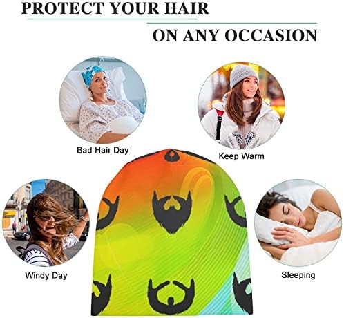 Baikutouan barba silhueta silhueta chapéus de gorro para homens com mulheres com tampa de crânio