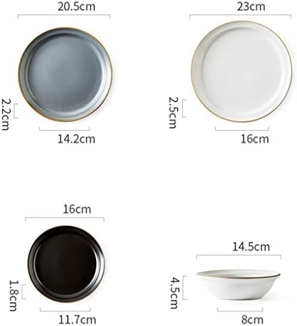 Conjunto de tabela de porcelana PDGJG, conjunto de pratos nórdicos Conjunto de pratos minimalist retro e combinação de mesa doméstica e placa