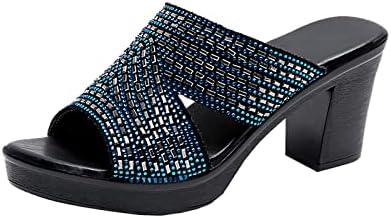 Vestidos femininos rbculf Slippers PLUSTEMENTO Moda de verão Salestone grossa salto alto Fisca de peixe chinelos slides sandálias