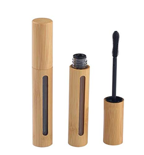 Xingzi 2pcs 6ml vazio Rímel Reabilável Tubos de cílios Garrancas de bambu Cosmético Jarros de composição de frasco de frasco