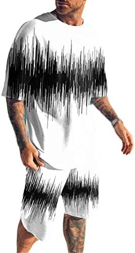 Ferrocious Wolf Summer 3D 3D de camiseta masculina shorts de t-shirt set de traje de vestuário de manga curta do pescoço