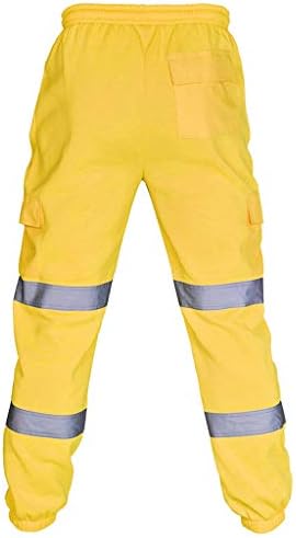 Wenkomg1 Hi Vis Vis Work Cargo Pants Reflexivo Segurança da Calça de Alta Visibilidade Aparel de Caso Casual Sortelas Casuais