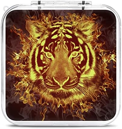 Tiger Flame Fire Game Card Caso Card de Card de Choque Cardo de Armazenamento 6 Slots Caixa de proteção de armazenamento Compatível com jogos Switch