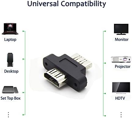 HDMI Extender feminino a um acoplador feminino [5 pacotes], 4K@60Hz HDMI Connectores 3D Adaptadores HDMI com orifícios de montagem em painel Compatível para HDTV, Roku, TV Stick, Chromecast, Switch, Xbox, PS5/4, laptop, PC, PC, PC