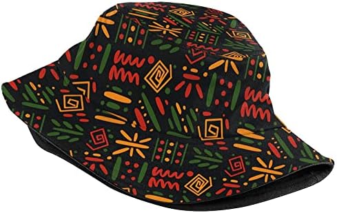 Afro -American American Independence Day Bucket Hat for Men Mulheres, Black Freedom Freedom Fisherman Hat Summer Beach Sun Hat Out Outdoor