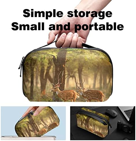 Organizador eletrônico Small Travel Cable Organizer Bag para discos rígidos, cabos, carregador, USB, cartão SD, florestas