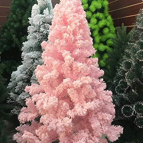 Árvore de Natal de Tree Bare Tree, rosa ZPEE, Material de pinheiro articulado artificial Material de pinheiro PVC Decoração de Natal com Metal Stand Fácil de montar 2.1m