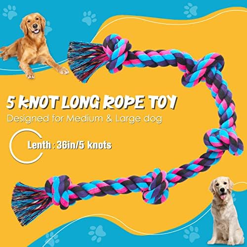 Brinquedo de corda de cachorro upsky para cães médios grandes, brinquedo para mastigar cães para mastigadores agressivos, indestrutíveis