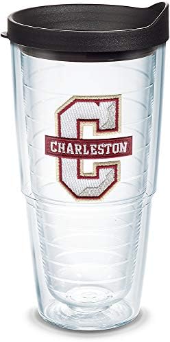 Tervis Charleston Cougars Logo Tumbler com emblema e tampa preta 24oz, claro