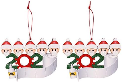 Cabilock 2pcs Ornamento de Natal personalizado de madeira decoração de Natal personalizada Membros da família Nome Gifts DIY Home Decor