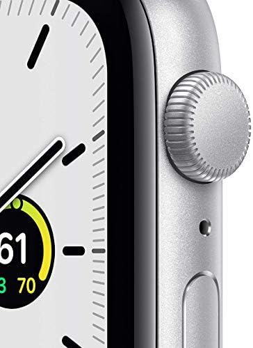 Apple Watch SE - Case de alumínio prateado com banda esportiva branca