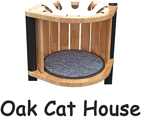 Yojibe Cat Tree Cat Tower para gatos internos condomínio de gato de madeira moderno com tábua de gabine