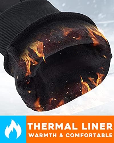 Luvas de inverno homens homens, tela de toque térmica quente que está de acordo com a caminhada leve anti-deslizamento para o esqui