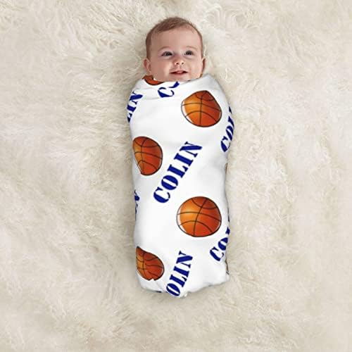 Puurbol personalizado Basketball Swaddle Blange Cobertores de bebê personalizados Presentes para menino