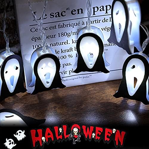 Yyqq 1,5m Decoração de Halloween LED Halloween String String Skull Skull Bat Holiday Party Party Decoração Luz
