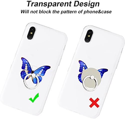 Tacomege transparente portador de telefone transparente Anel de anel para iPhone Samsung Galaxy, anel dedo Stand para casos de tablets