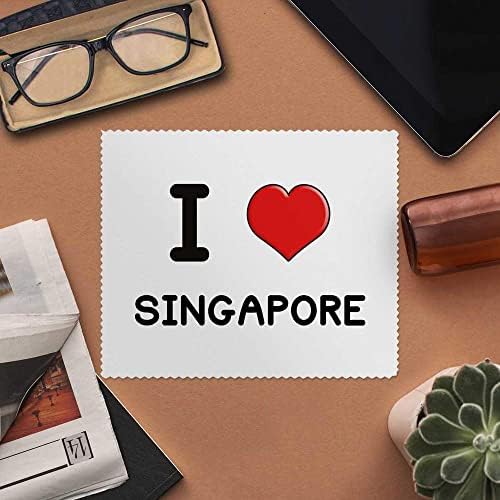 Azeeda 2 x 'I Love Singapore' Microfibra Lente/óculos Cleaning Panings