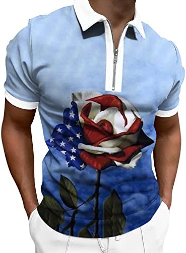 HSSDH 4 de julho camisas para homens, 4 de julho de homens patrióticos camisas polo camisetas de golfe de moda American Flag