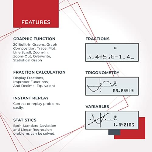 Calculadora científica com funções gráficas - vários modos com interface intuitiva - perfeita para cursos iniciantes e avançados,