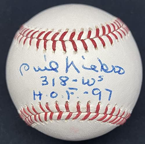 Phil Niekro Hof 97 318 vitórias assinadas apenas JSA Holo - bolas de beisebol autografadas