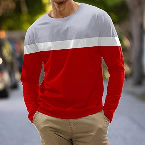 Fall Mens Tops mass moda esportes casuais costura listrada impressão digital redondo pescoço t homens de roupa