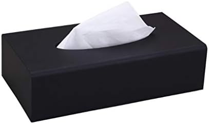 Caixa de tecidos retangulares de asdfgh, capa de caixa de lenços de papel para veículos comerciais e de escritório, preto