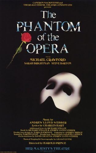 Phantom of the Opera, The Poster Broadway Theatre Play 11x17 Michael Crawford Sarah Brightman Vintage Art MasterPoster Print, 11x17