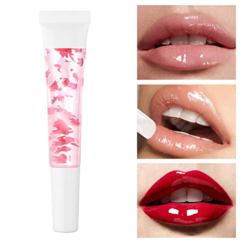 Embalagem fofa para os feixes de brilho labial hidratante hidratante hidratante feminino feminino bálsamo de vidro transparente brilho lábio anti -secagem bálsamo 18 ml tonalidade de água