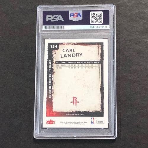 2008-09 NBA Fleer 134 Carl Landry Card assinado Auto PSA/DNA Slabbed - Basketball Slabbed Cartões de novato