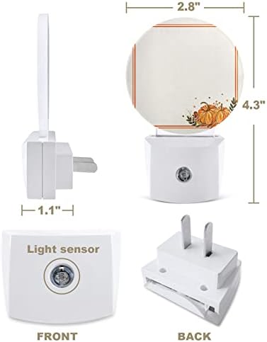 Luz noturna de abóbora laranja para crianças, adultos, meninos, meninas, criança, viveiro de bebês, banheiro, quarto higiênico Banheiro portátil Plug in Wall Night Light Sensor automático Ação