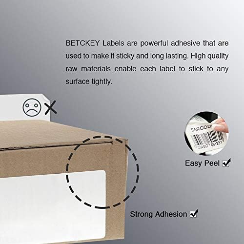 Betckey - 4 x 2,5 Etiquetas de remessa e multiuso compatíveis com impressora de etiqueta Zebra & Rollo, adesivo premium