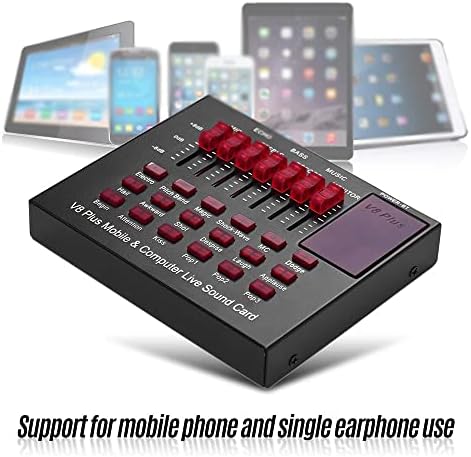 YTYZC Recarregável Mobile e Computador Card Live Som Interface USB Audio com vários efeitos sonoros BT Conexão para cantar ao