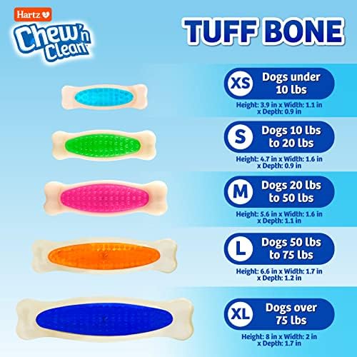 Hartz Chew 'n Limpo Tuff Bone Bacon Dental Dental Dog Chew Toy - Extra grande