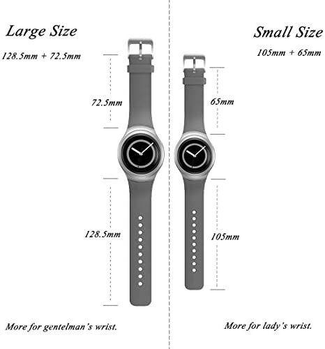 Ysang para Samsung Gear S2 Sm-R720/R730 Relógio Banda de substituição Acessório de banda de silicone de tamanho pequeno/grande Strap Smartwatch Smartwatch Sport Fit for Samsung Galaxy Gear S2 SM-720/SM-730 Smartwatch