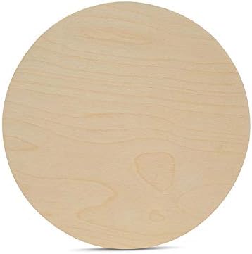 Círculos de madeira de 10 polegadas, 1/4 de polegada de espessura, discos de madeira compensada, pacote de 10 círculos de madeira inacabados