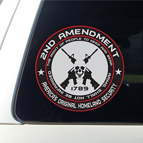 2x 2ª Emenda - America Original Homeland Security Round Bumper Sticker Decal