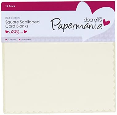 Docrafts PaperMania Square Skalloped Cards e Envelopes, Creme, 5 por 5 polegadas