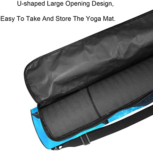 Portador de saco de tapete de ioga com alça de ombro ajustável, mundo do mar pinguim, 6,7x33.9in/17x86 cm mato de yoga tapete para