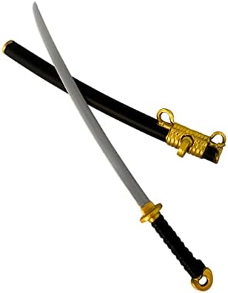 Brinquedo de plástico preto Espada Katana com bainha removível para figuras de ação de 6-8 polegadas