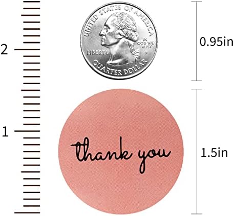 GZ-AMDZJ 1000PCS Agradecemos adesivos de etiqueta 1,5 ”com formato redondo rosa doce, 2 rolos de agradecimento etiquetas