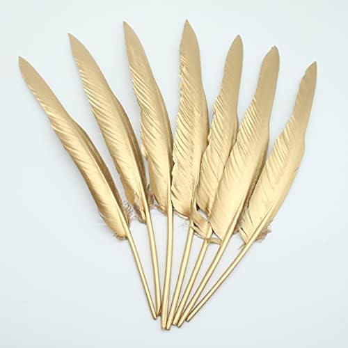 Pumcraft Feather for Craft 100pcs/lote de ganso de ouro/pato/peru penas