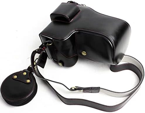 Caixa de câmera de couro com sacola de câmera preto/marrom de baixo para o organizador bolsa fotográfica