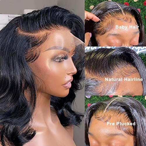 Perucas dianteiras de renda corporal cabelos humanos pré -arrancados 13 × 4 perucas frontais de renda com cabelos para bebês 180% de densidade brasileira onda corporal perucas de cabelo humano para mulheres negras sem glú.