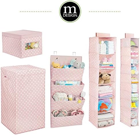 Mdesign Soft Taber Over Closet Rod Organizador de armazenamento com 10 prateleiras para crianças/berçário infantil - Polca