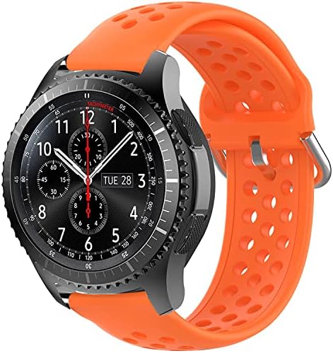GEAGEAUS Relógio Bandas Compatíveis com Samsung Galaxy Watch 46mm/Gear S3 Frontier Bands clássicas, Substituição de pulseira esportiva de silicone de 22 mm de 22 mm para Galaxy Relógio 3 45mm/Garmin Forerunner 935/945/Ticwatch Pro 3/E2/S2 Mulheres